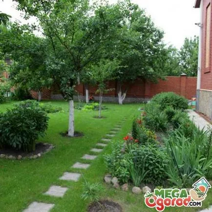 Amplasarea clădirilor pe site-ul unei case, paturi de grădină și zonă de relaxare (de odihnă) Amplasarea clădirilor pe site-ul unei case, paturi de grădină și o zonă de relaxare