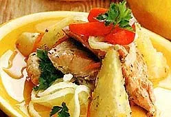 Rețete de somon tocana legume (Greens) Rețete pentru înăbușită cu legume somon