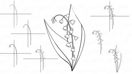 Desen flori crinii etape de creion (remiză) Desenați un crin floare de vale treptat creion