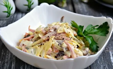 Salata cu rețete de cartofi și ciuperci pentru salate gustoase cu cartofi, ciuperci și alte ingrediente