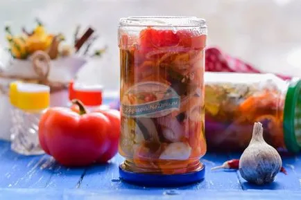 Salata de castraveti, rosii si morcov „Moscova“, în timpul iernii, cu un pas cu pas fotografii reteta (piper) Salata de castraveti, rosii si morcov „Moscova“, în timpul iernii, cu un pas cu pas reteta fotografii