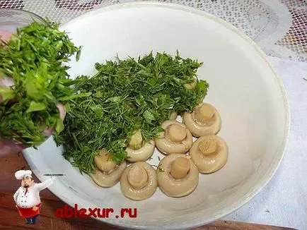 Salata - poiană ciuperci - reteta de pui cu fotografie (compensare) Salata - Glade ciuperci - reteta de pui cu o fotografie