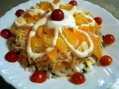 Salata cu portocale si carne de pui 3 cele mai bune reteta cu o fotografie