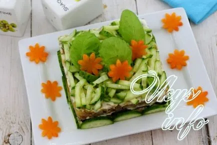 Salata cu ciuperci, carne de pui si prune - reteta cu fotografii