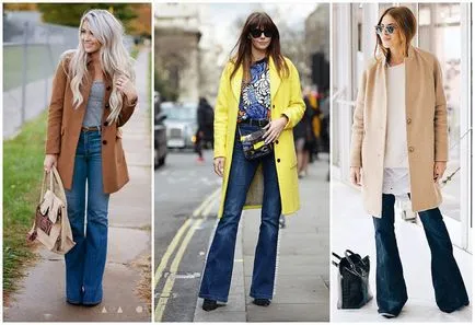 Din ceea ce sa poarte pantaloni evazate, moda imagini de femei cu modele cu o talie mare, denim, (moda) Din ceea ce sa poarte pantaloni evazate, imagini de moda pentru femei cu modele cu talie înaltă, denim,