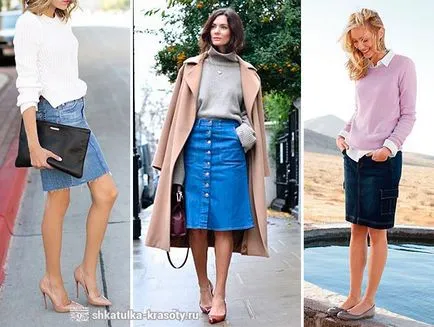 Din ceea ce sa poarte fusta denim - 170 fotografie, Beauty Box