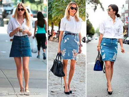 Din ceea ce sa poarte fusta denim - 170 fotografie, Beauty Box