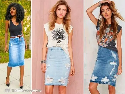 Din ceea ce sa poarte fusta denim - 170 fotografie, Beauty Box