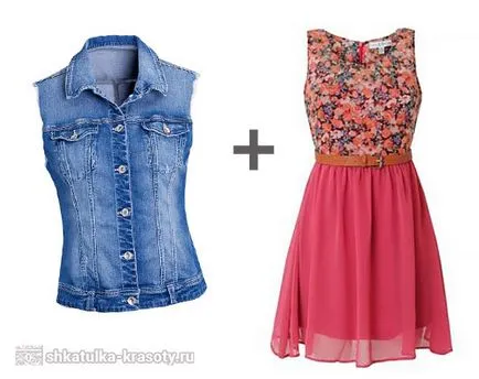 Din ceea ce sa poarte vesta denim - colecție de fotografii, Beauty Box (vesta din denim cu nimic de a purta foto) Din ceea ce sa poarte denim Vest - colecție de fotografii, Beauty Box