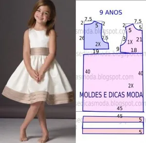 Cusut de copii și adolescenți, rochie elegantă