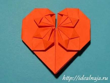 simplu inima origami hârtie și diagrame voluminoase și video