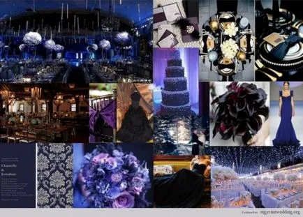 Albastru de culoare decorare nunta regala, nunta frumoasa, originală, neobișnuit, elegant
