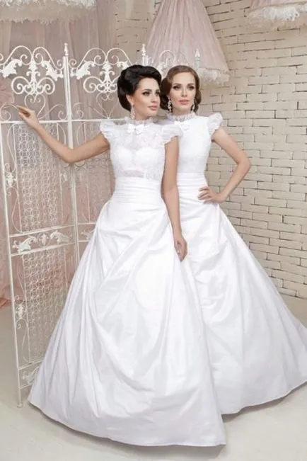 rochii de mireasa cu un top închis cu dantelă, decolteu închis, mâneci (rochie) rochii de mireasa cu un top închis cu dantelă, decolteu închis, mâneci