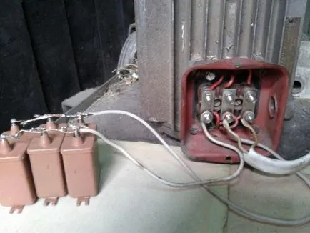 Cablare la 380V motor trifazat, prin intermediul unui condensator 220b (schema) Schemă de conexiuni pentru 380V motor trifazat la 220V prin condensator