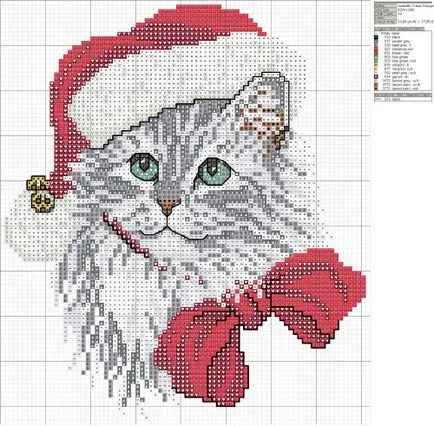 schema de broderie pisică