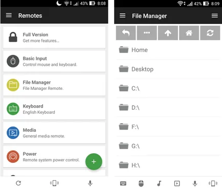 PC-ul de control de la distanță cu ajutorul telecomenzii unificate pentru Android