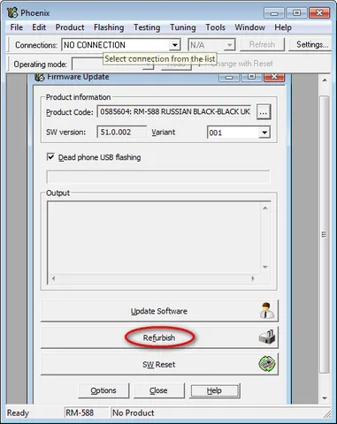 USB firmware - mort - telefoane Nokia prin intermediul programului Phoenix