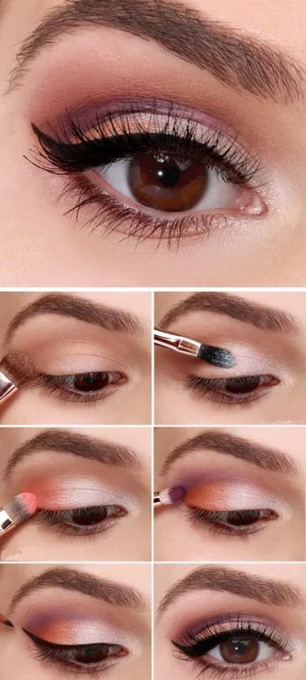 Seara de make-up pentru ochi caprui, la pas cu pas acasă fotografie 2017