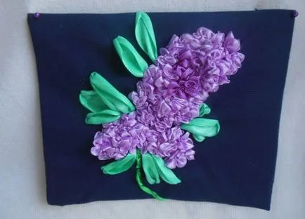 Broderie benzi liliac - o clasă de master cu pas cu pas fotografii pentru incepatori