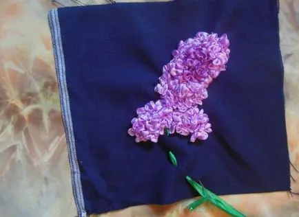 Broderie benzi liliac - o clasă de master cu pas cu pas fotografii pentru incepatori