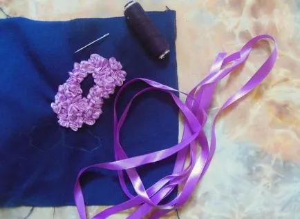 Broderie benzi liliac - o clasă de master cu pas cu pas fotografii pentru incepatori