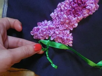 Broderie benzi liliac - o clasă de master cu pas cu pas fotografii pentru incepatori