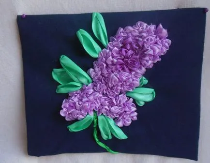 Broderie benzi liliac - o clasă de master cu pas cu pas fotografii pentru incepatori