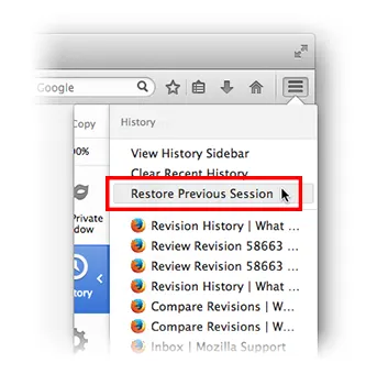 Restaurare sesiune anterioară - Configurare când firefox afișează filele cele mai recente (sesiune) Restaurare sesiune anterioară - Configurare când firefox afișează cele mai recente filele