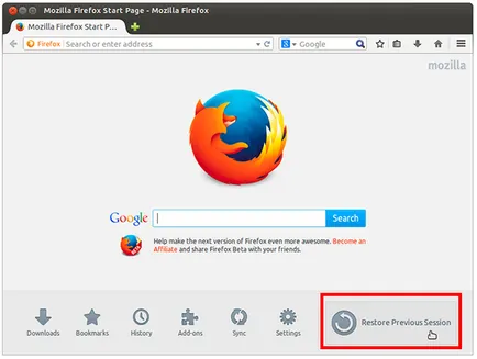 Restaurare sesiune anterioară - Configurare când firefox afișează filele cele mai recente (setare) Restaurare sesiune anterioară - Configurare când firefox afișează cele mai recente filele