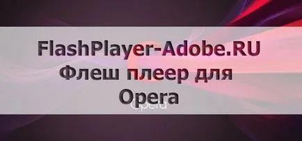 Adobe Flash Player pentru browser-ul Opera - erori de configurare