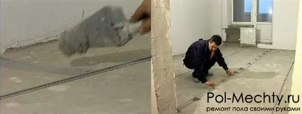 Nisip si ciment sapa cum se face podeaua de beton cu mâinile lor (de a face) Nisip si ciment sapa cum se face podeaua de beton cu mâinile lor