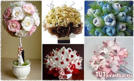 Buchet de dulciuri la o fotografie de nunta - portal de nunta acolo (va fi) Buchet de dulciuri la o fotografie de nunta - nunta portal aici