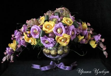 Buchet de dulciuri pe sticla