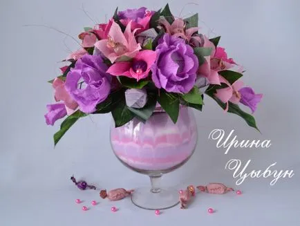 Buchet de dulciuri pe sticla