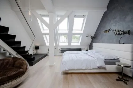 Dormitor în tapet mansardă, planificare, idei de design interior și decorațiuni