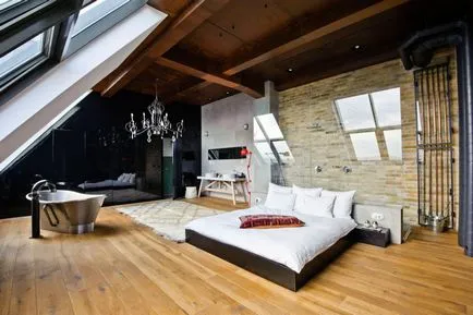 Dormitor în tapet mansardă, planificare, idei de design interior și decorațiuni