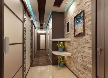 Proiectarea unui coridor îngust - tapet, tavan, mobilier