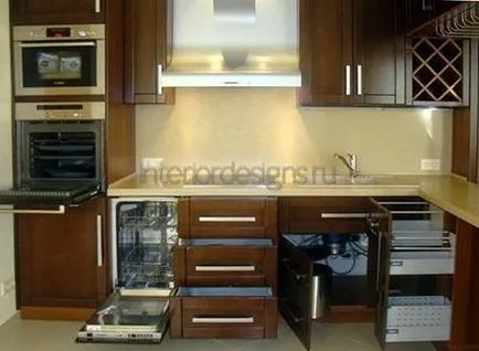 Design-bucătării mici - avantaje built-in aparate