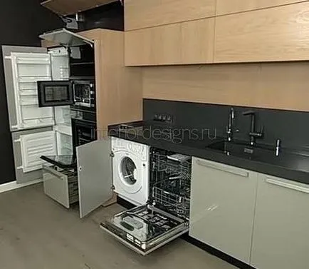 Design-bucătării mici - avantaje built-in aparate