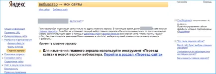 Oglinda principală a site-ului - cum să verifice modul de specificare