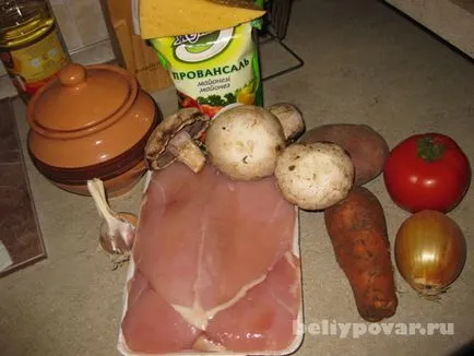Ghiveci cu carne de pui si ciuperci