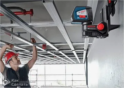 Cum de a fixa placa de gips carton plafon - pentru lemn și cadru metalic (circuit) (ca gips-carton fixat pe tavan) Cum de a stabili gips-carton plafon - pentru lemn și cadru metalic (circuit)