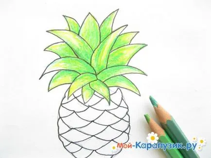 Cum de a desena etape ananas creion (ananas) Cum de a desena un creion etape ananas