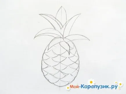Cum de a desena un creion etape de ananas (remiză) Cum de a desena un creion etape ananas