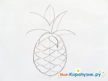Cum de a desena etape ananas creion (ananas) Cum de a desena un creion etape ananas