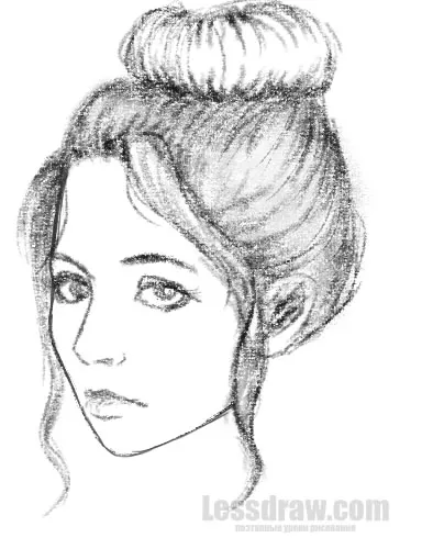 Cum de a desena o fata de femeie cu un creion în etape, lessdraw