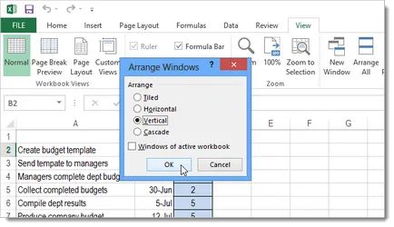 Cum de a deschide Excel 2013 partea fișierelor de partea în diferite ferestre