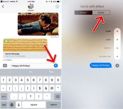 Cum de a trimite mesaje animat iMessage pe ios 10
