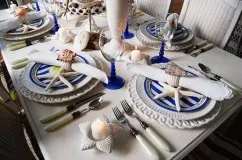 Nunta în fotografie albastru de mire și mireasă, decorarea sălii