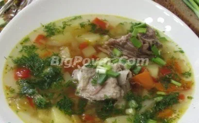 Supa de carne de porc cu cartofi pas cu pas reteta cu fotografii și explicații